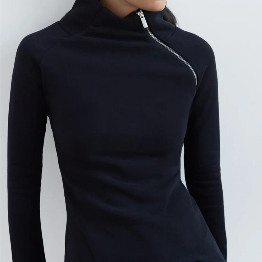 Marcella NYC Brie Asymmetrical Zip Pullover Sweatshirt